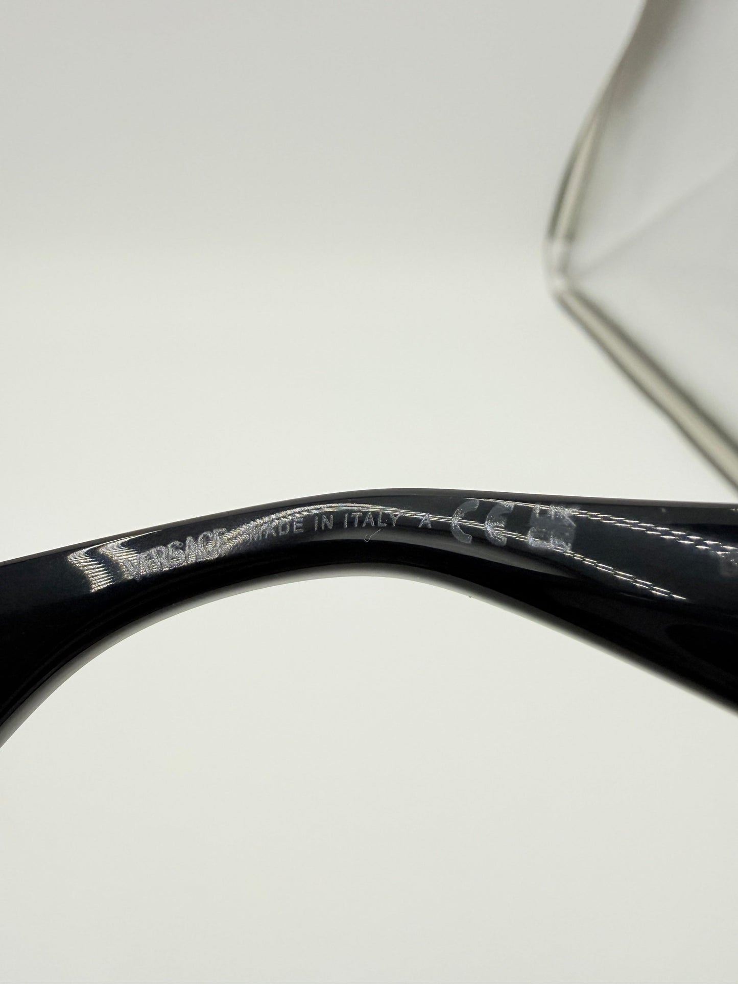 Sunglasses Luxury Designer By Versace In Black & Gold, Size: