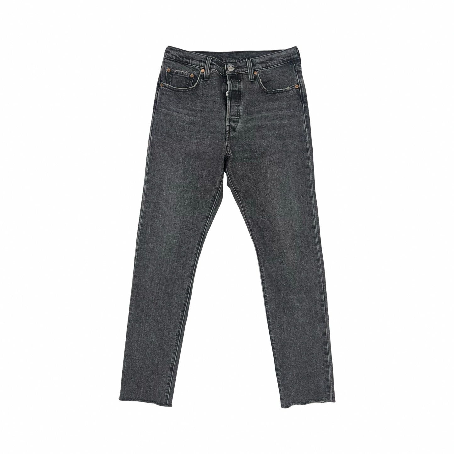 Jeans Straight By Levis In Black Denim, Size:8