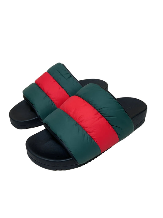 Sandals Luxury Designer By Gucci In Green & Red, Size:10