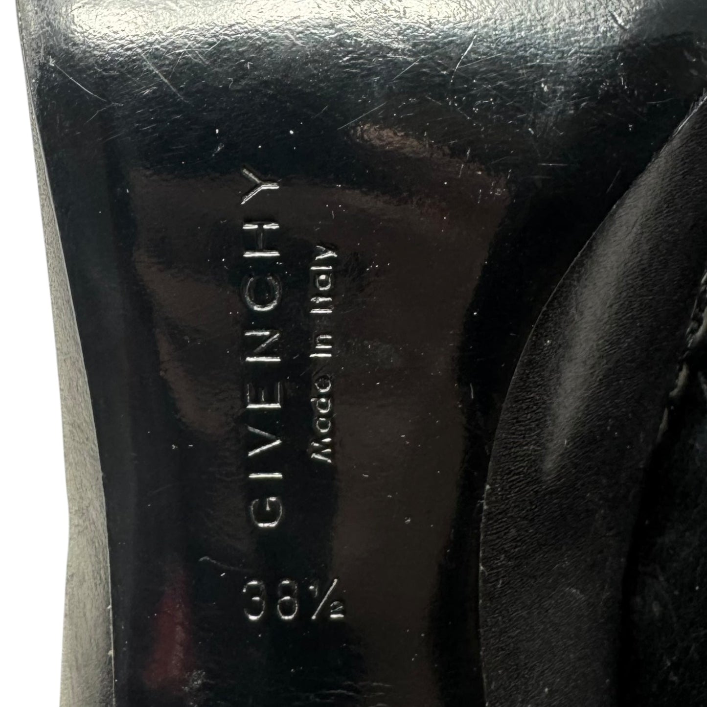 Spazz Peep Toe Heeled Booties Shoes Luxury Designer By Givenchy In Black, Size: 8.5