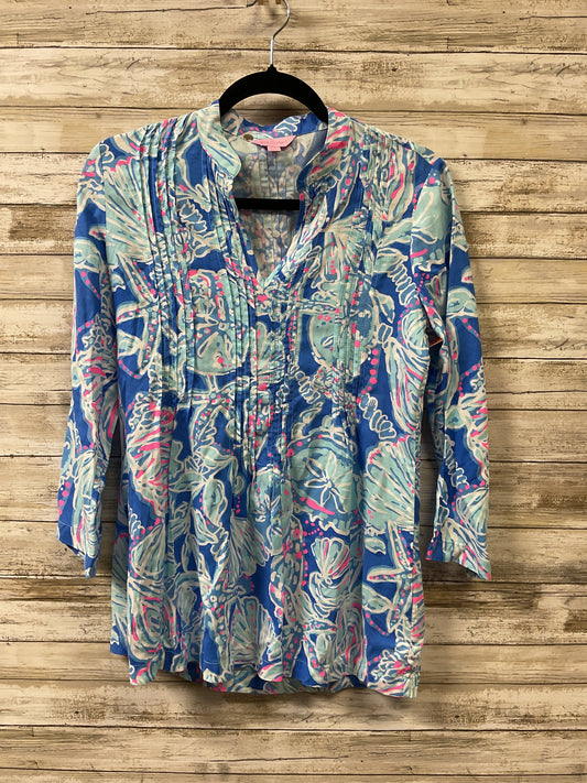 Tunic Designer By Lilly Pulitzer In Blue & Pink, Size:Xs