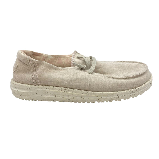 CREAM SHOES FLATS by HEY DUDE Size:8