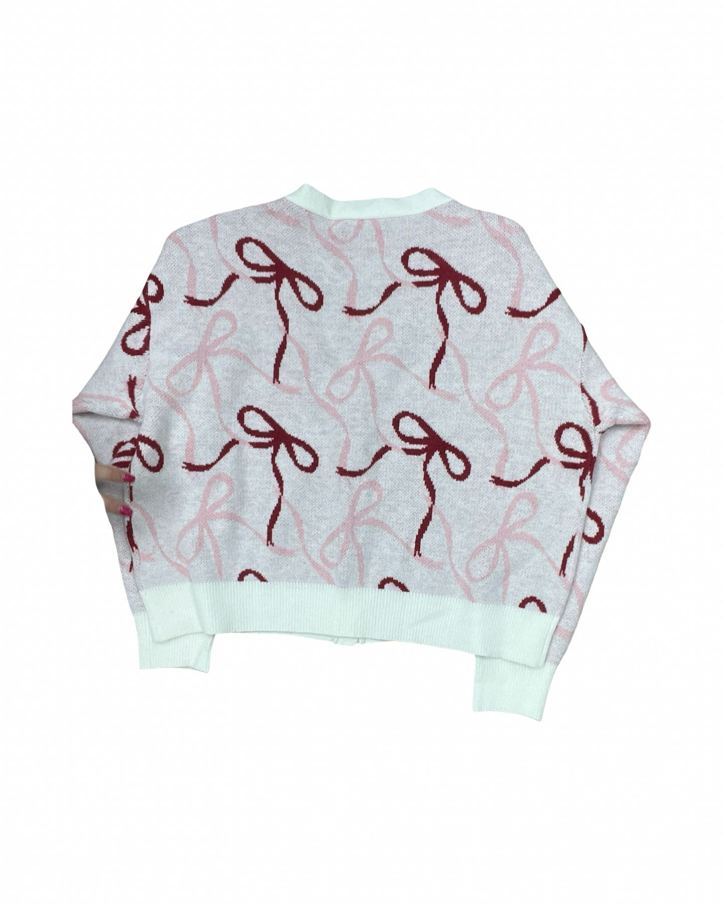 Sweater Cardigan By Celebrity Pink In Red & White, Size:2X