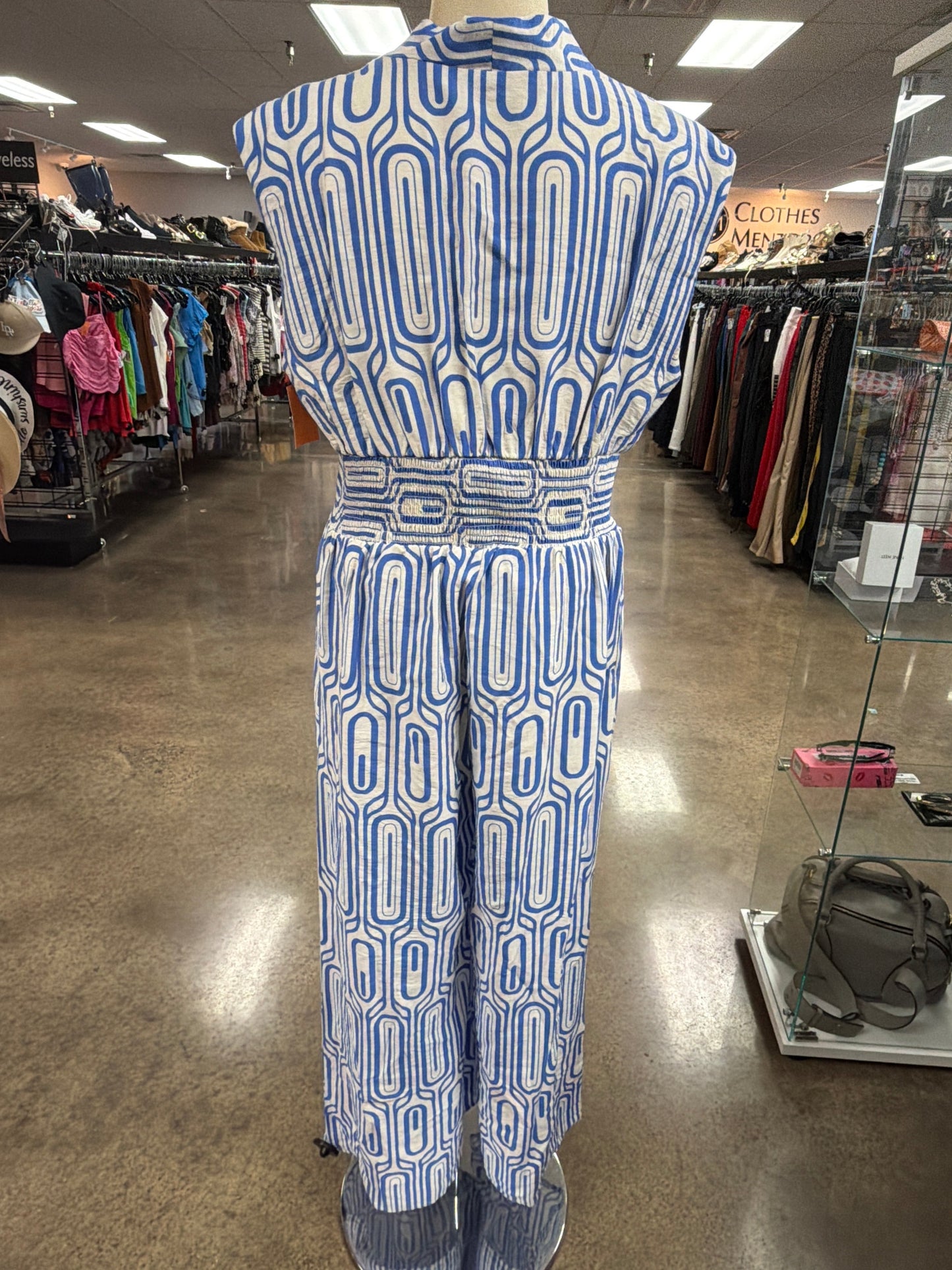 Jumpsuit By Entro In Blue & White, Size:L