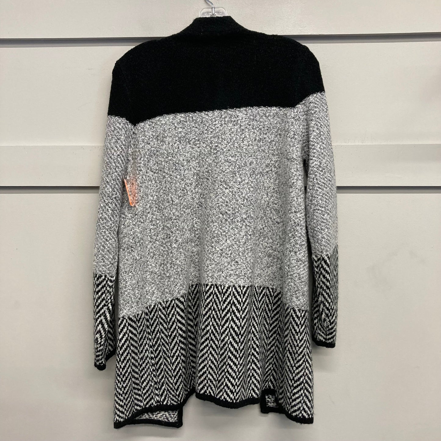 Sweater Cardigan By Chicos In Black & Grey, Size:S