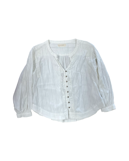 Blouse Ls By Lucky Brand In White, Size:S