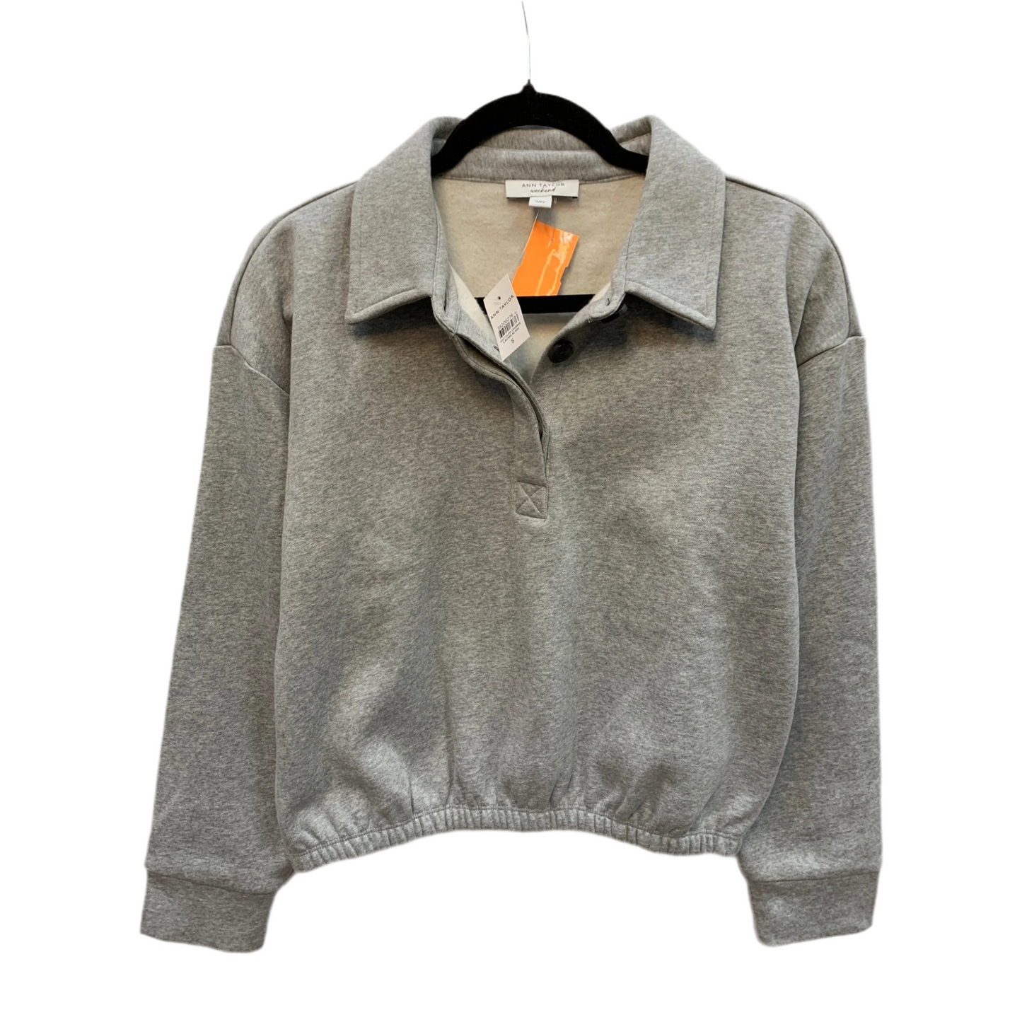 Sweatshirt Collar By Ann Taylor In Grey, Size: S