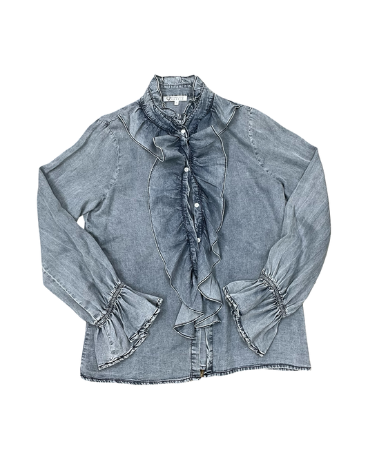 Blouse Ls By Clothes Mentor In Blue, Size:S