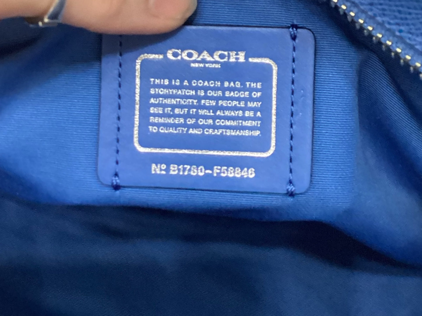Handbag Designer By Coach In Blue, Size:Medium