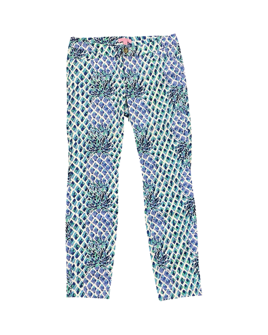 Pants Designer By Lilly Pulitzer In Blue & Green, Size:4