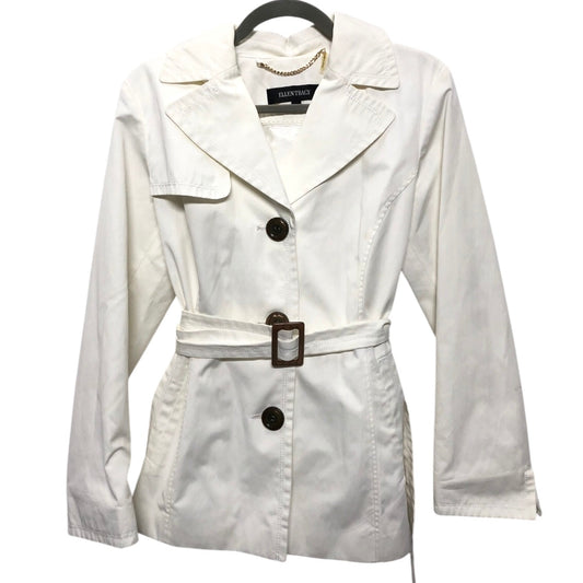 Coat Raincoat By Ellen Tracy In Ivory, Size:S