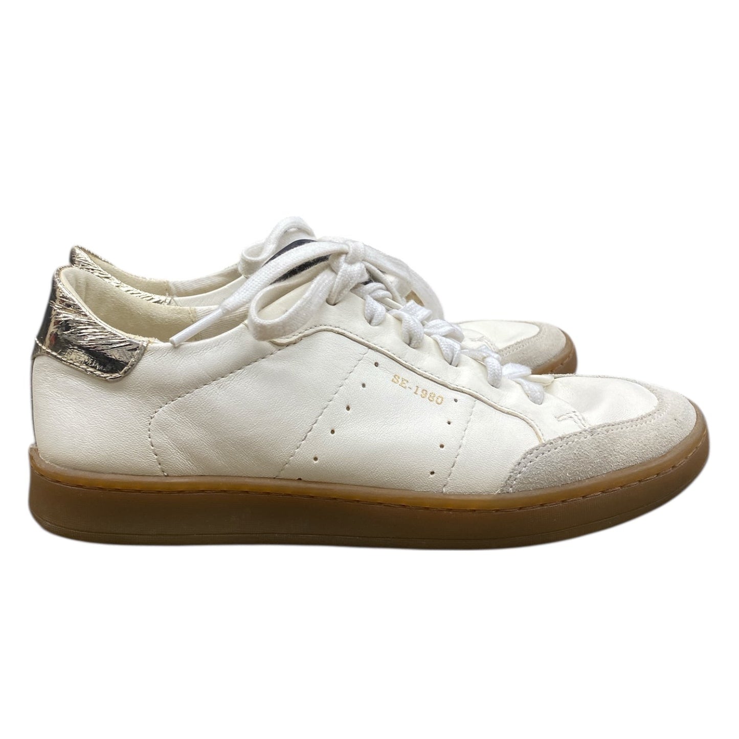 Shoes Sneakers By Sam Edelman In Cream & Silver, Size:6.5