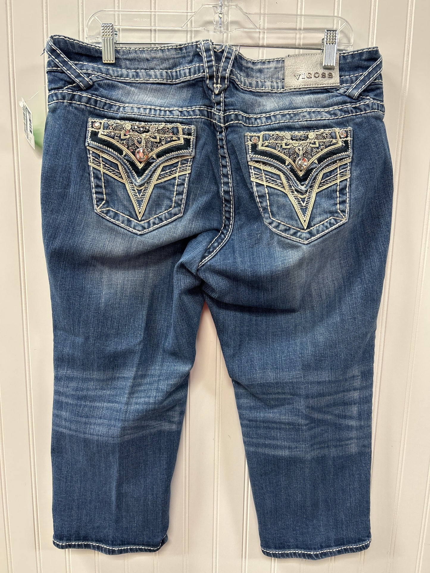 Capris By Vigoss In Blue Denim, Size:14