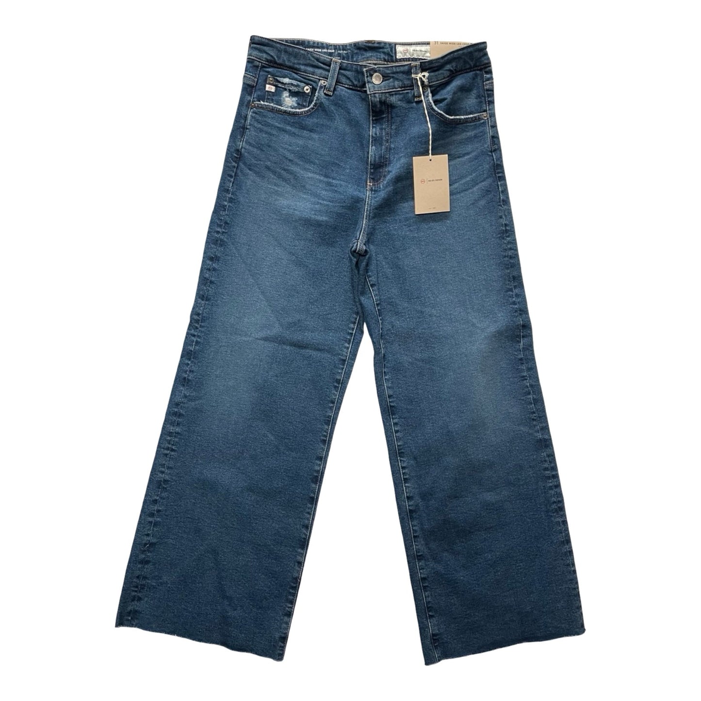 Jeans Wide Leg By Ag Jeans In Blue Denim, Size:12