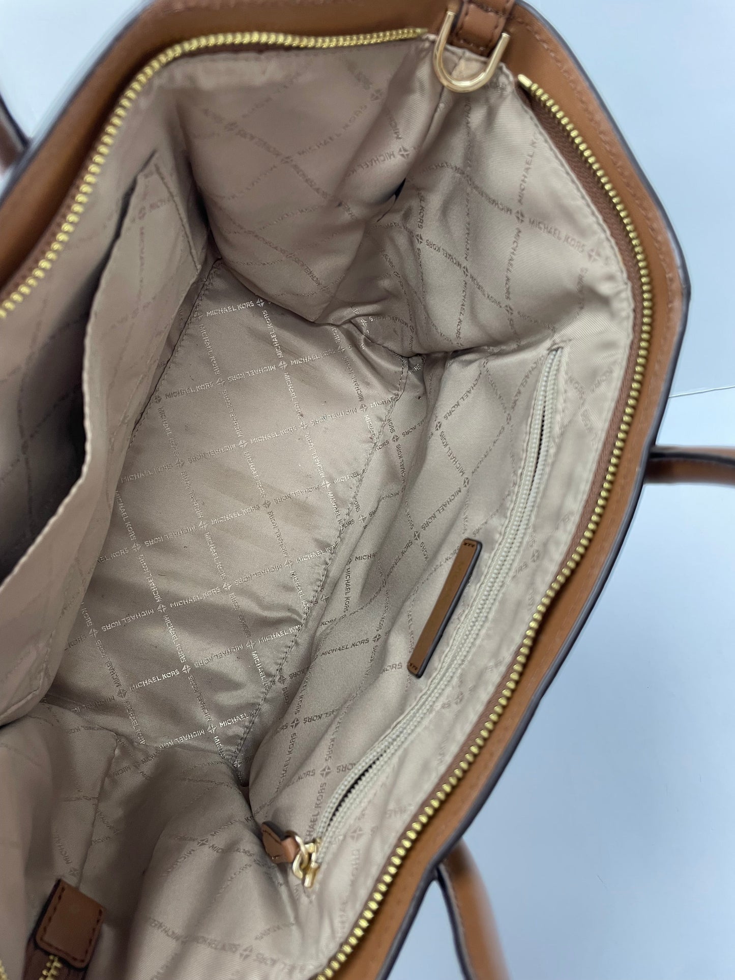 Handbag Designer By Michael Kors In Brown, Size:Large