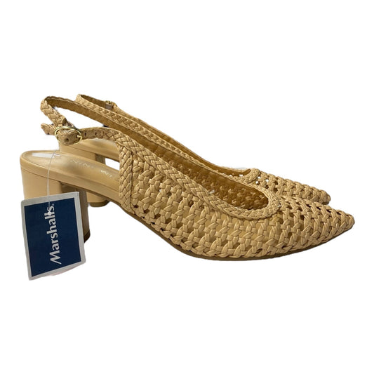 Shoes Heels Block By Nine West In Tan, Size:8.5