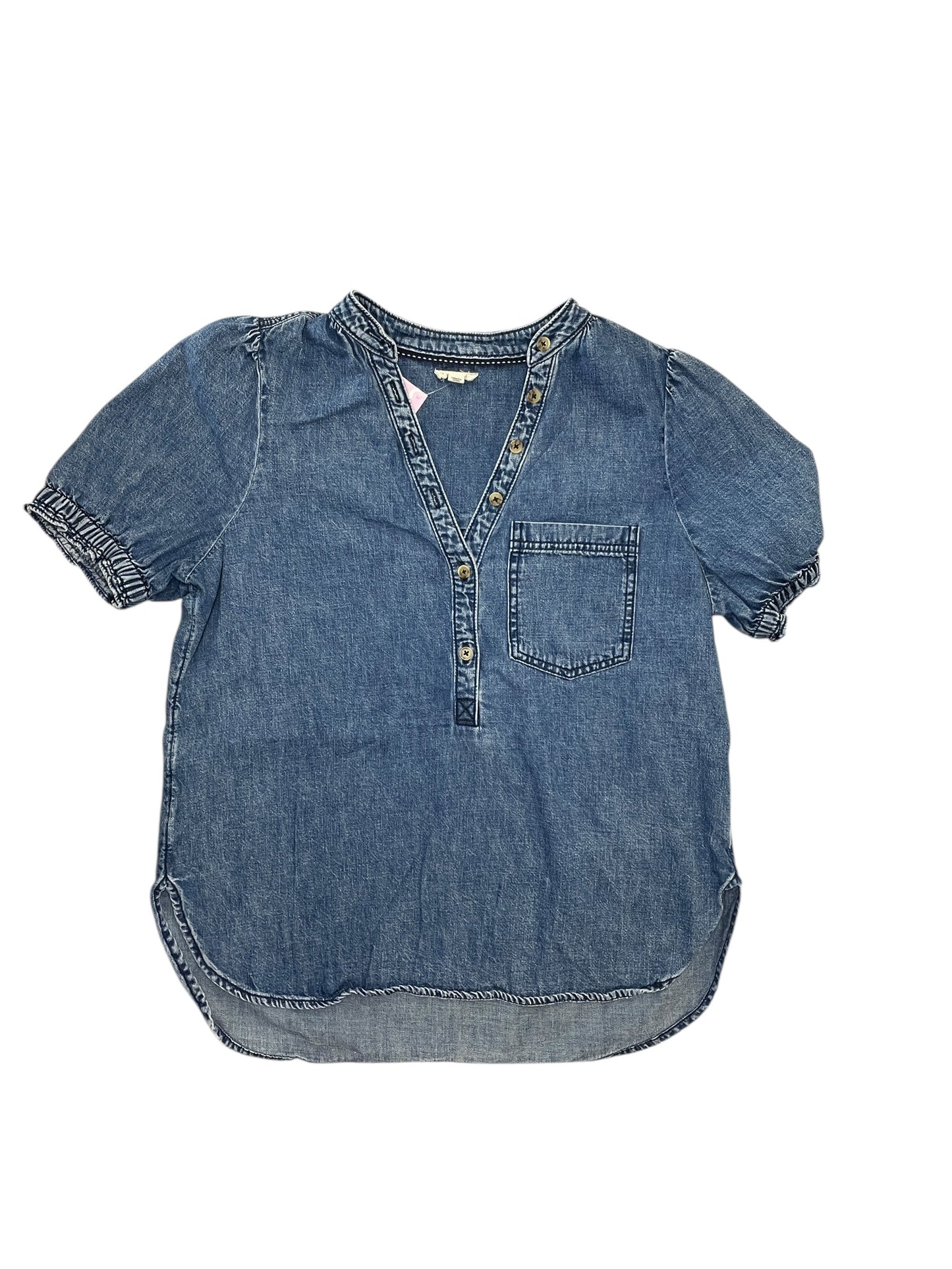 Top Ss By Pilcro In Blue Denim, Size:S