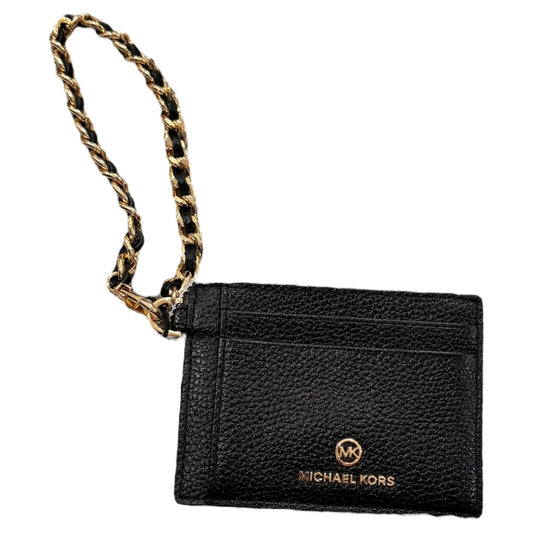 Wristlet Designer By Michael Kors In Black & Gold, Size:Small