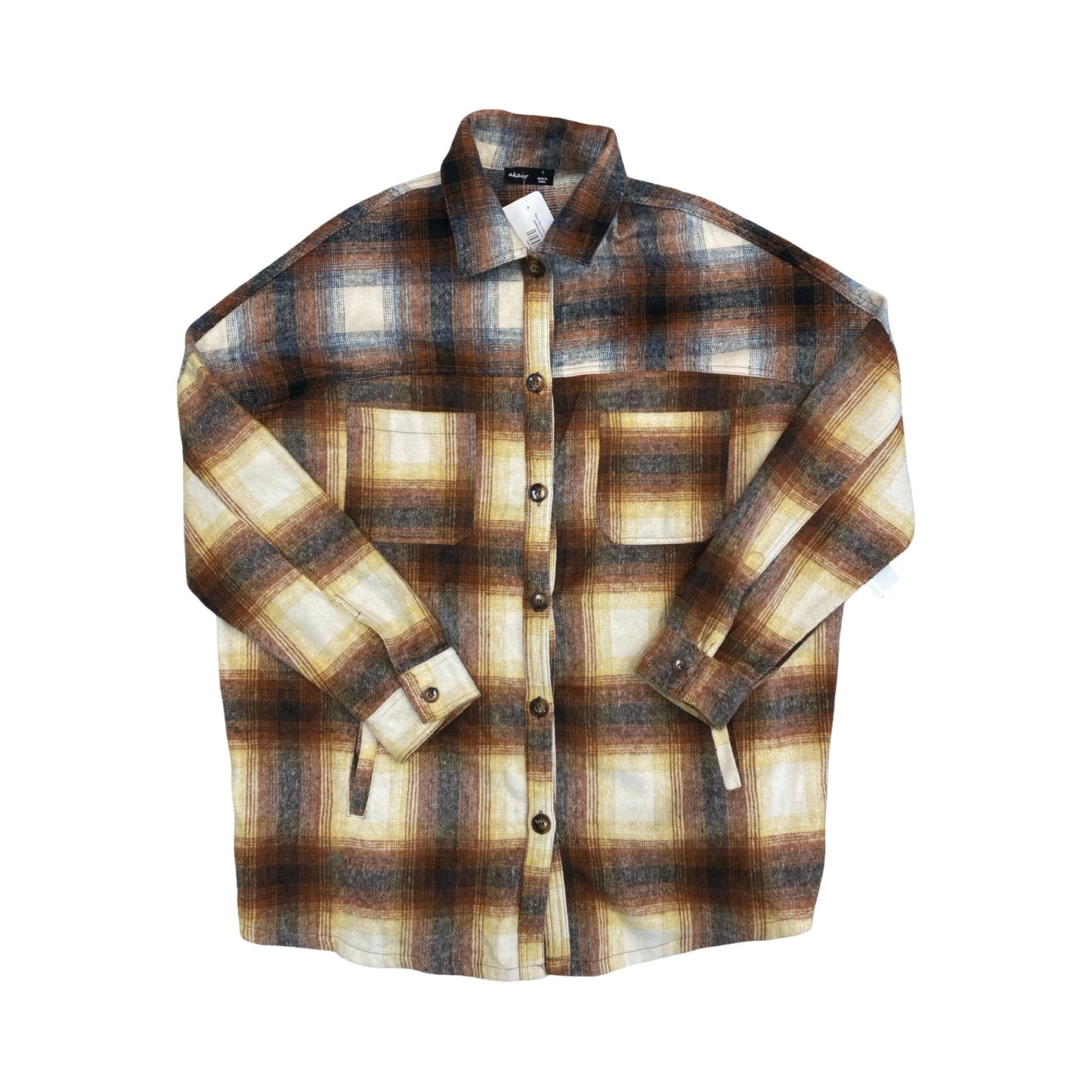Jacket Shirt By AKAIR In Plaid Pattern, Size:L