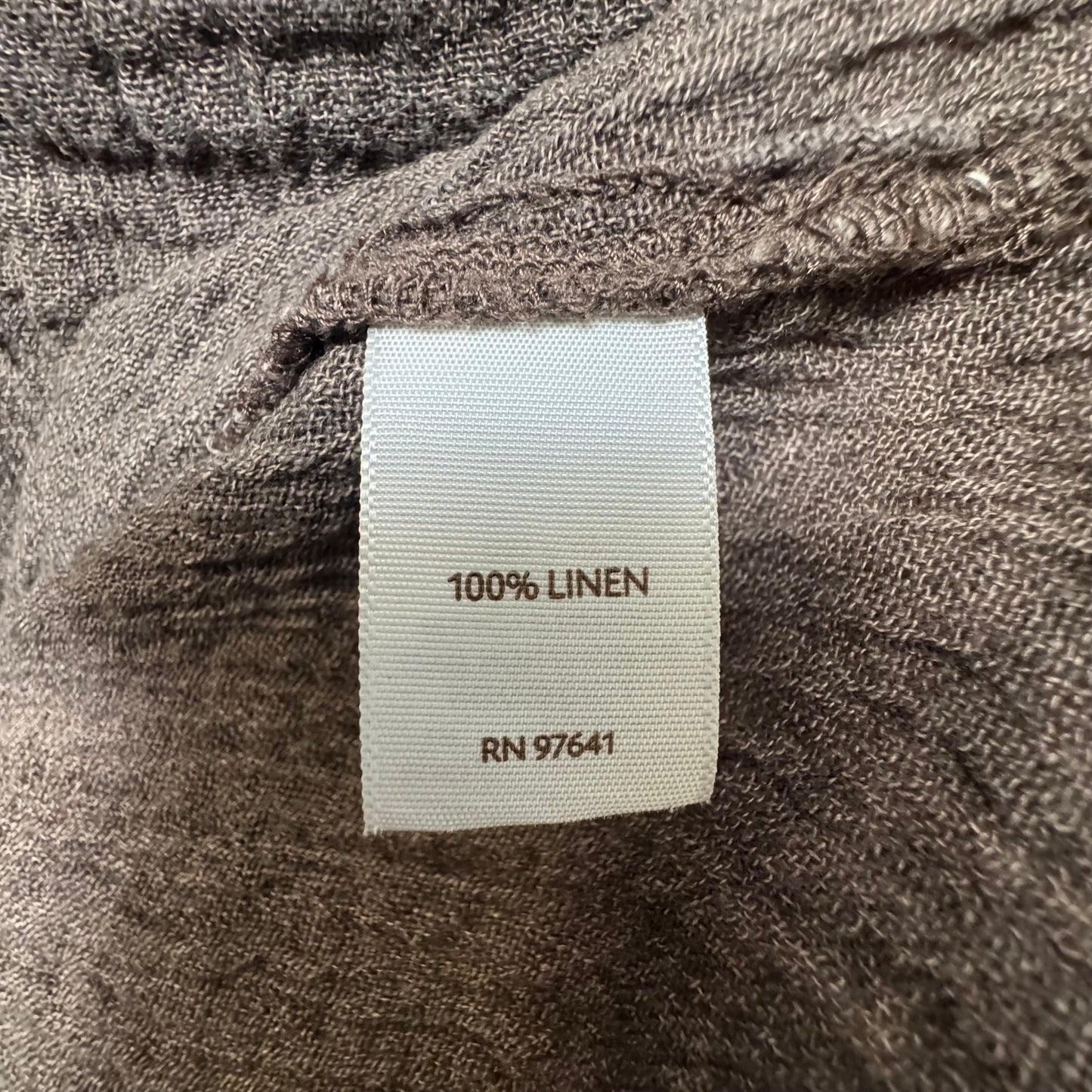 Linen Top Short Sleeve By Pure Jill In Brown, Size: L