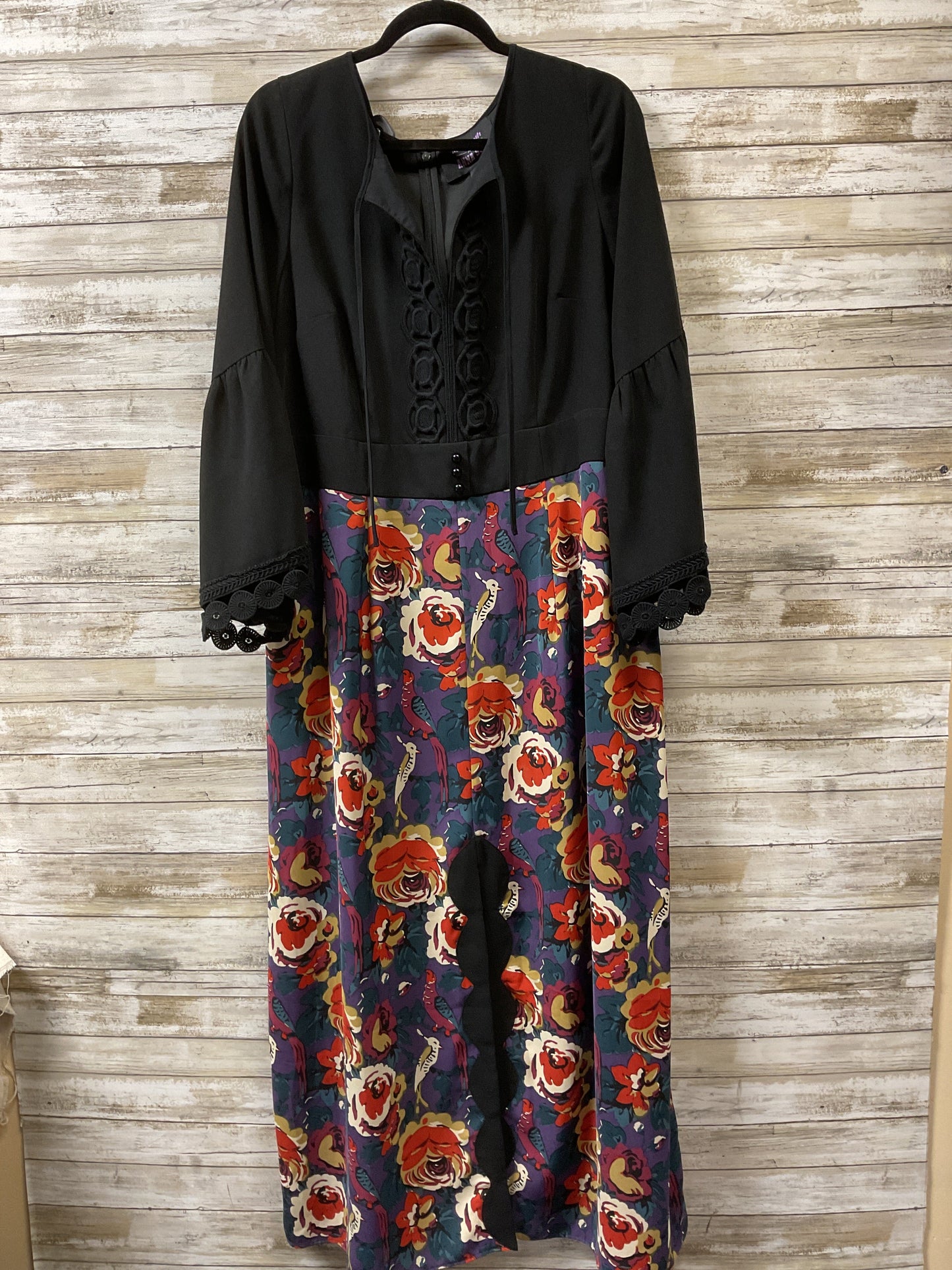 Dress Casual Maxi By Modcloth In Black & Purple, Size:20