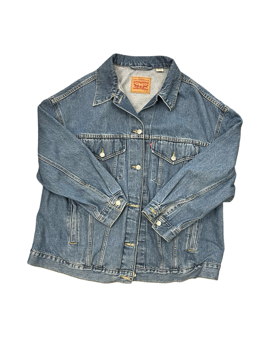 Jacket Denim By Levis In Blue Denim, Size:1X