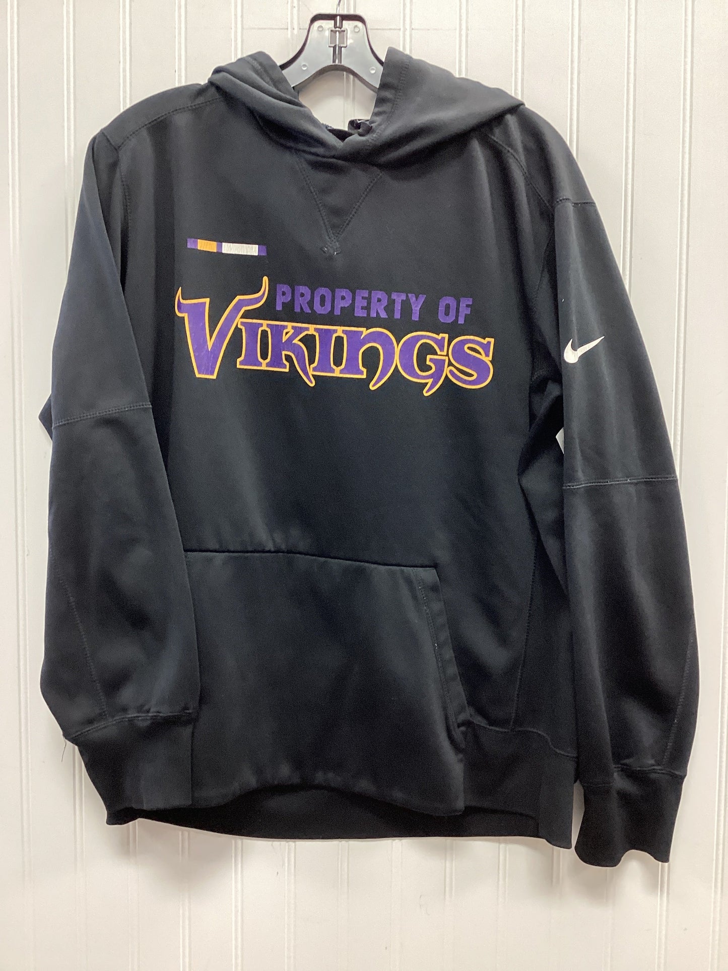 Athletic Sweatshirt Hoodie By Nfl In Black, Size:L