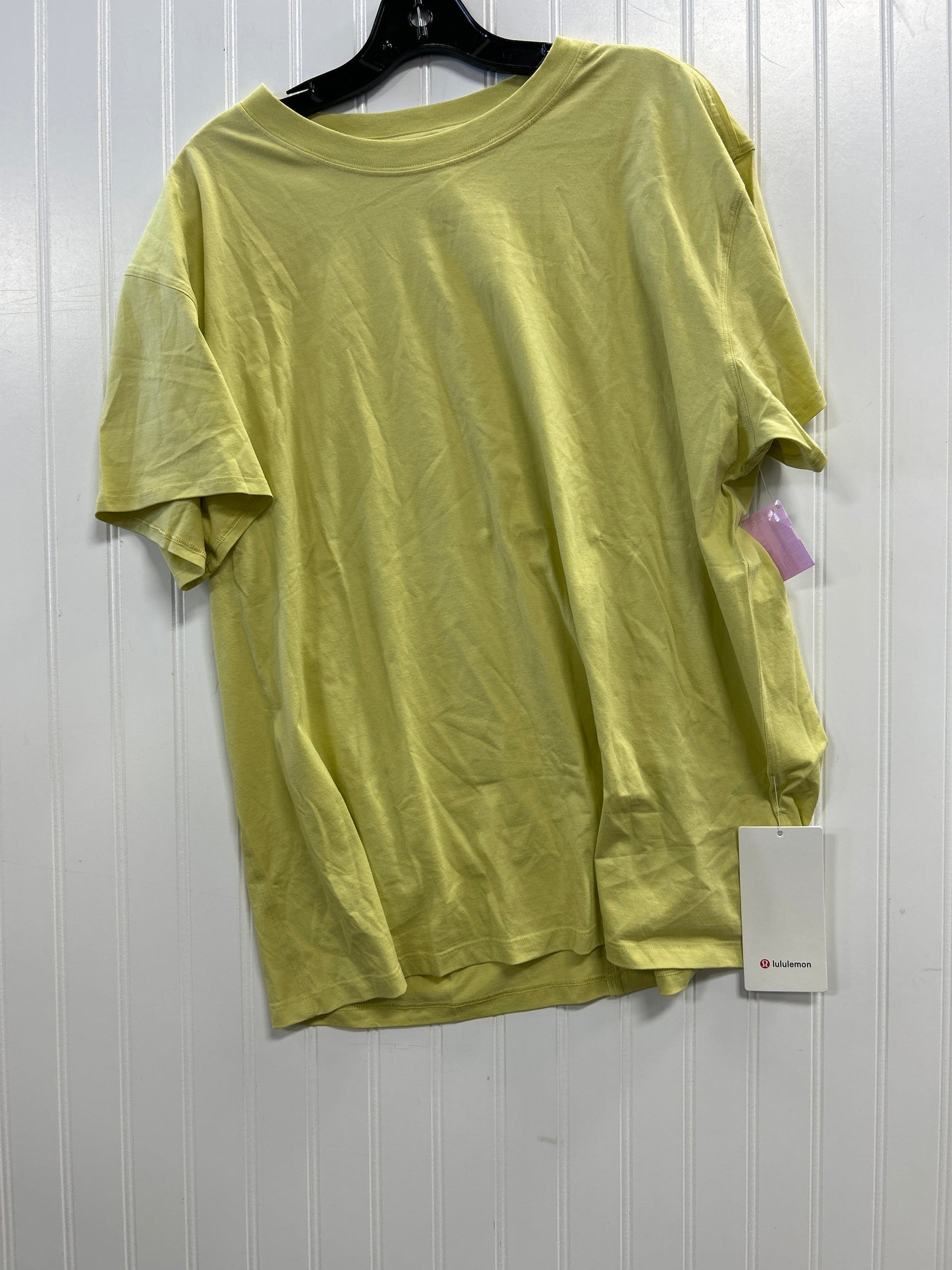 Athletic Top Ss By Lululemon In Yellow, Size:14