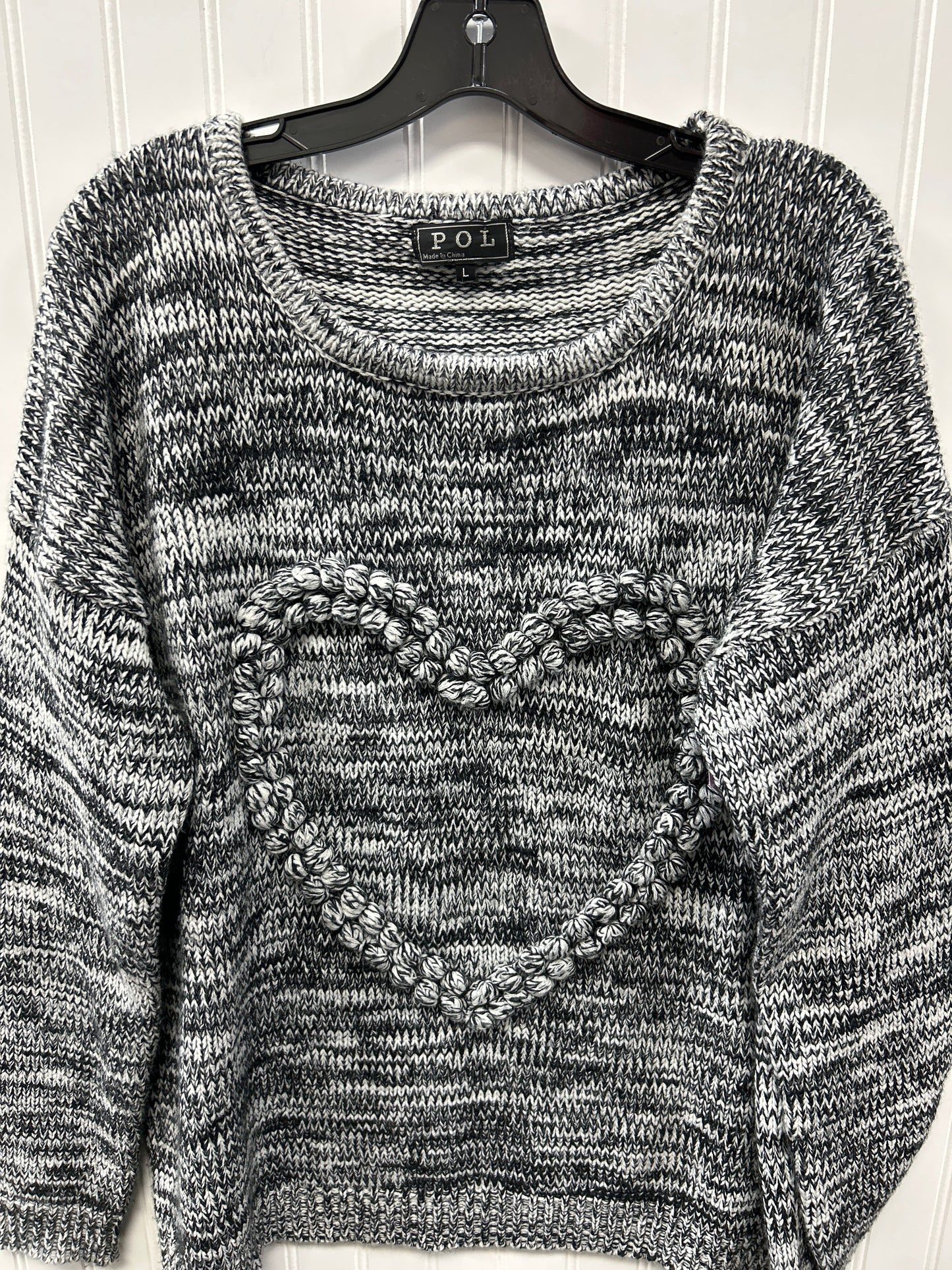 Sweater By Pol In Black & White, Size:L