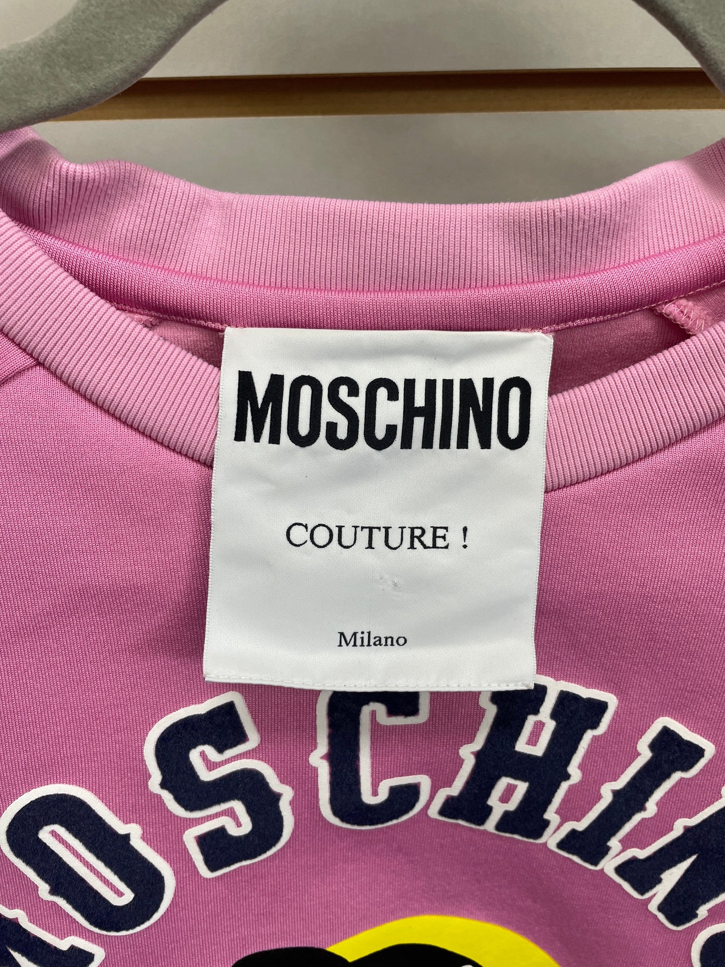 Sweatshirt Luxury Designer By Moschino In Pink, Size: 8