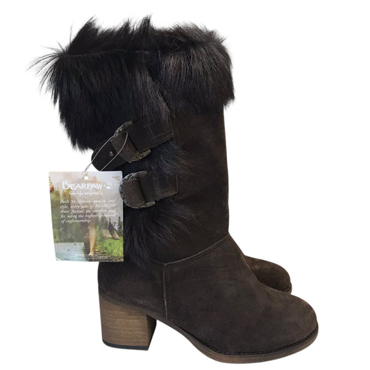 Boots Mid-Calf Heels By Bearpaw In Bronze, Size:6