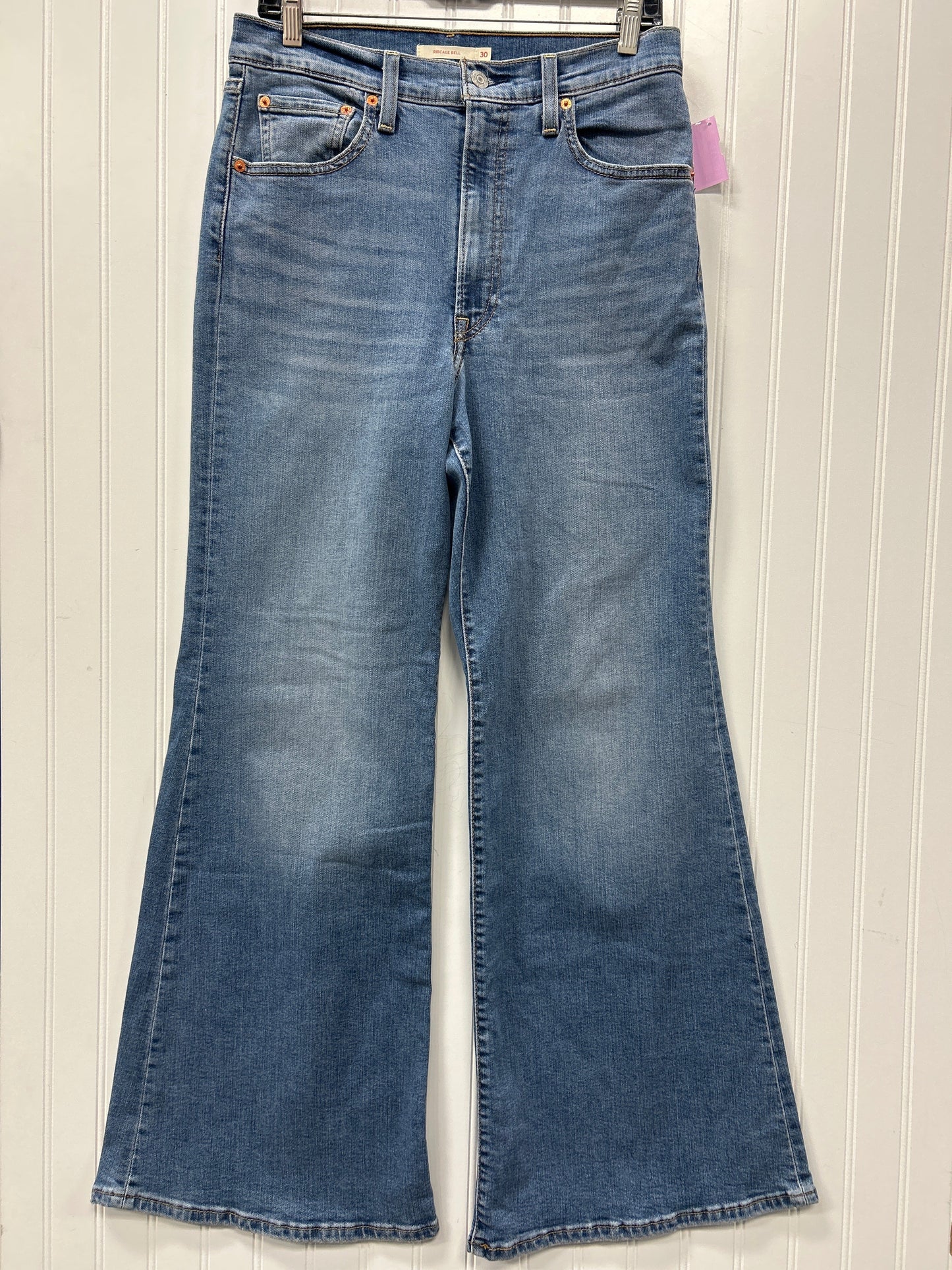 Jeans Wide Leg By Levis In Blue Denim, Size:8