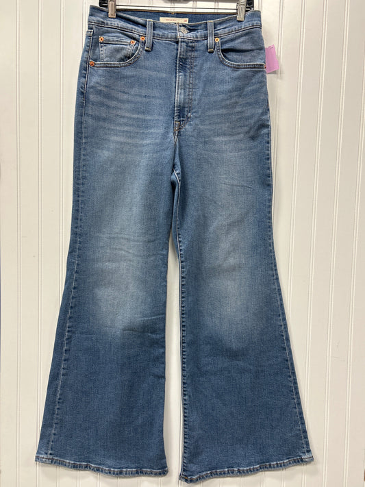 Jeans Wide Leg By Levis In Blue Denim, Size:8