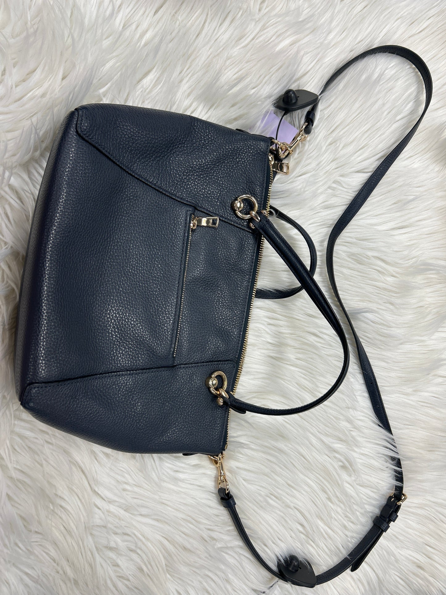 Handbag By Coach In Navy, Size:Medium