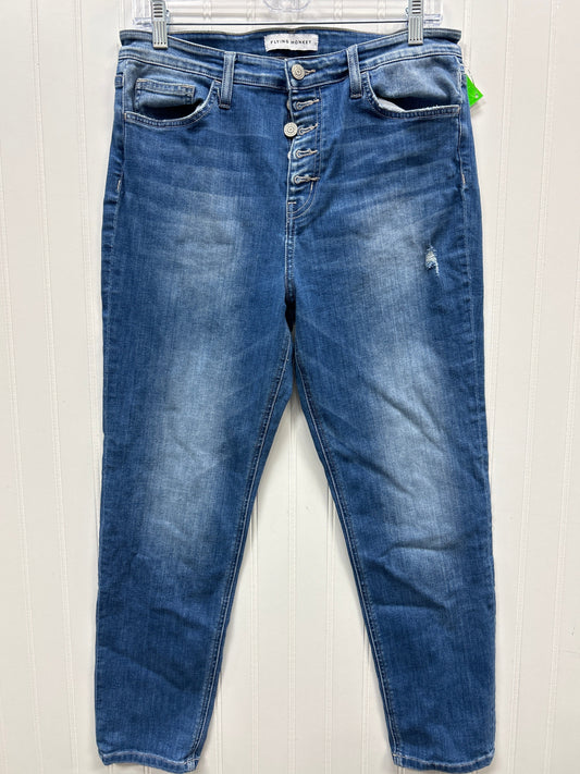 Jeans Skinny By Flying Monkey In Blue Denim, Size:10