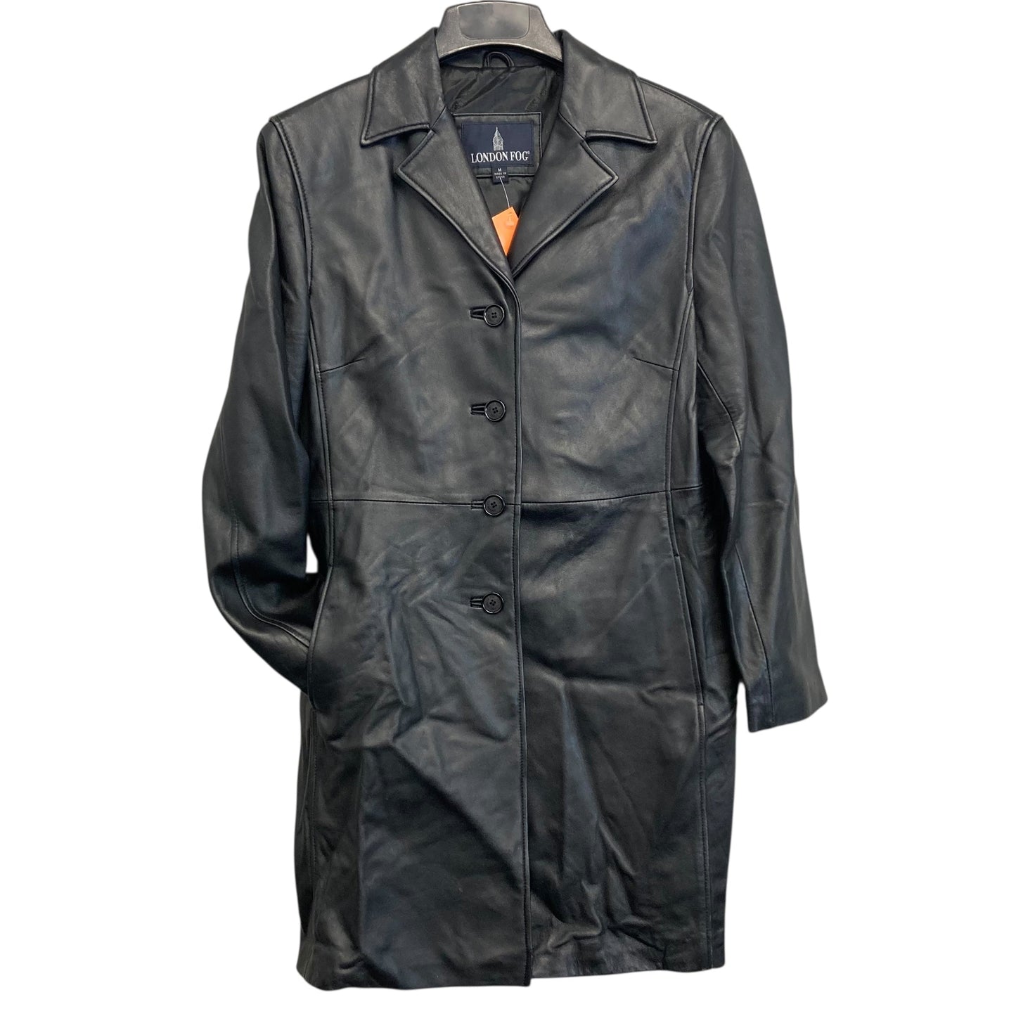 Coat Leather By London Fog In Black, Size:M