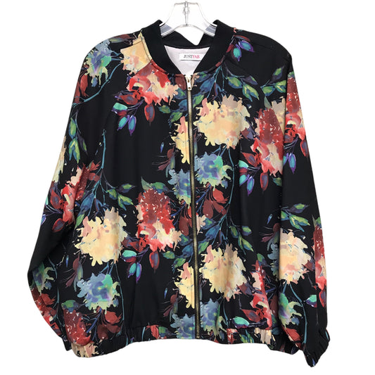 Jacket Other By Just Fab In Floral Print, Size:1X