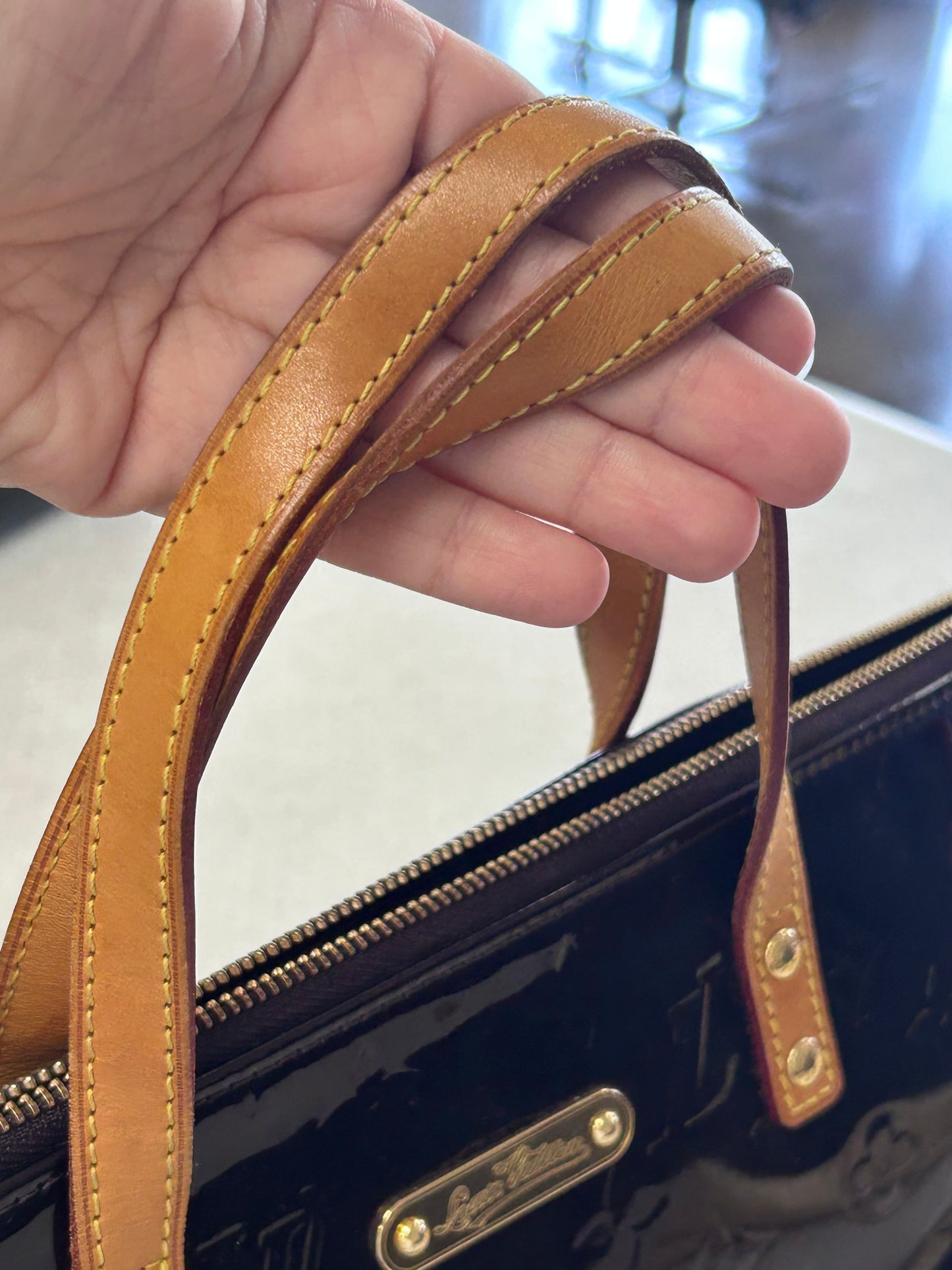 Handbag Luxury Designer By Louis Vuitton In Purple, Size:Medium