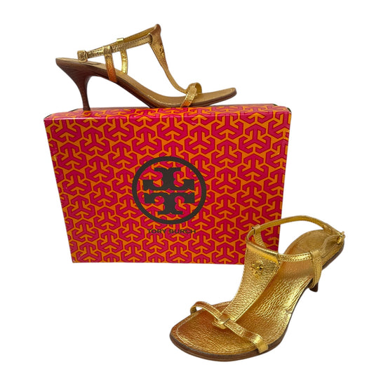 Britton Metallic Sandals Designer By Tory Burch In Gold, Size: 7.5