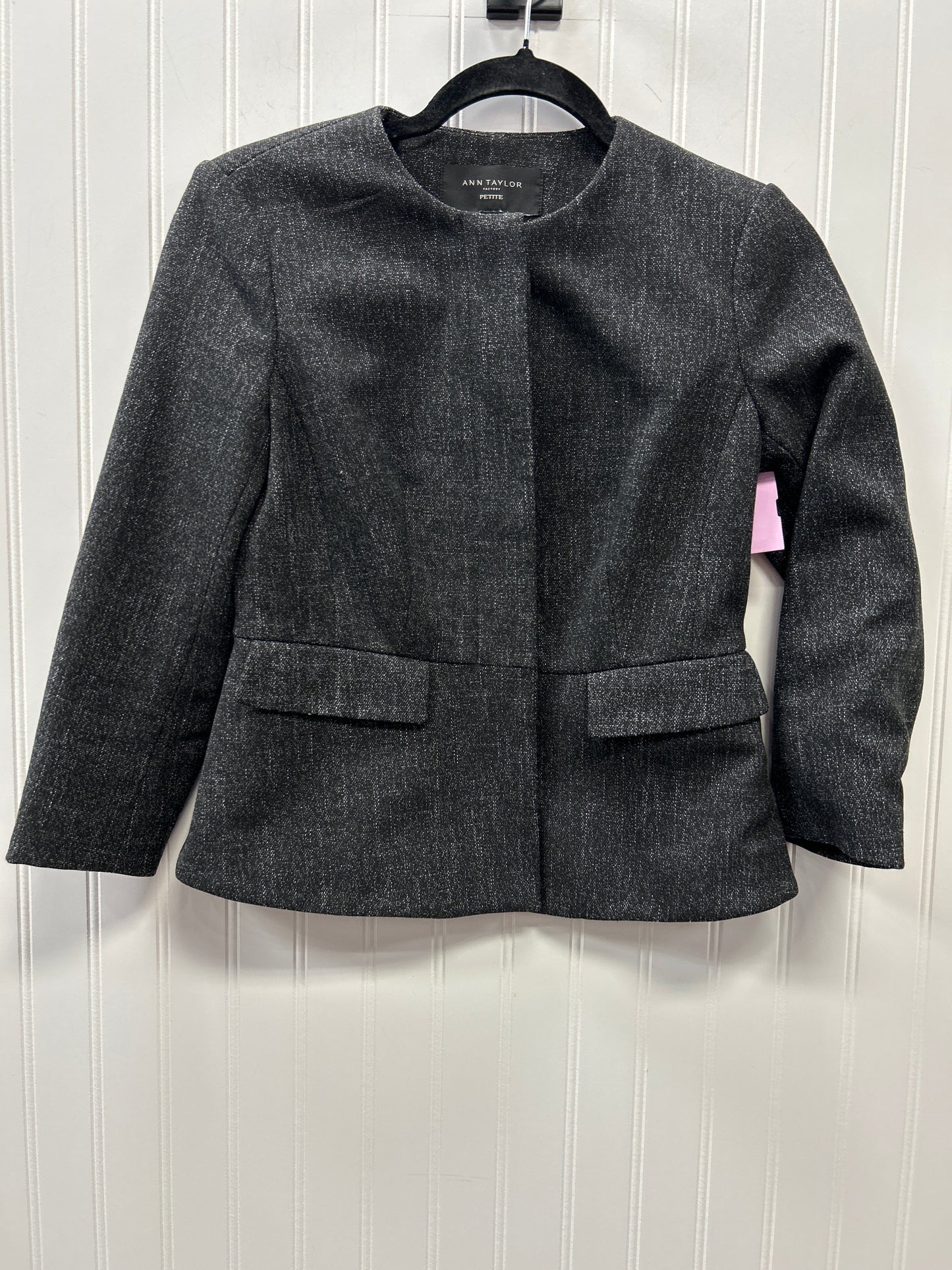 Blazer By Ann Taylor In Grey, Size:0P