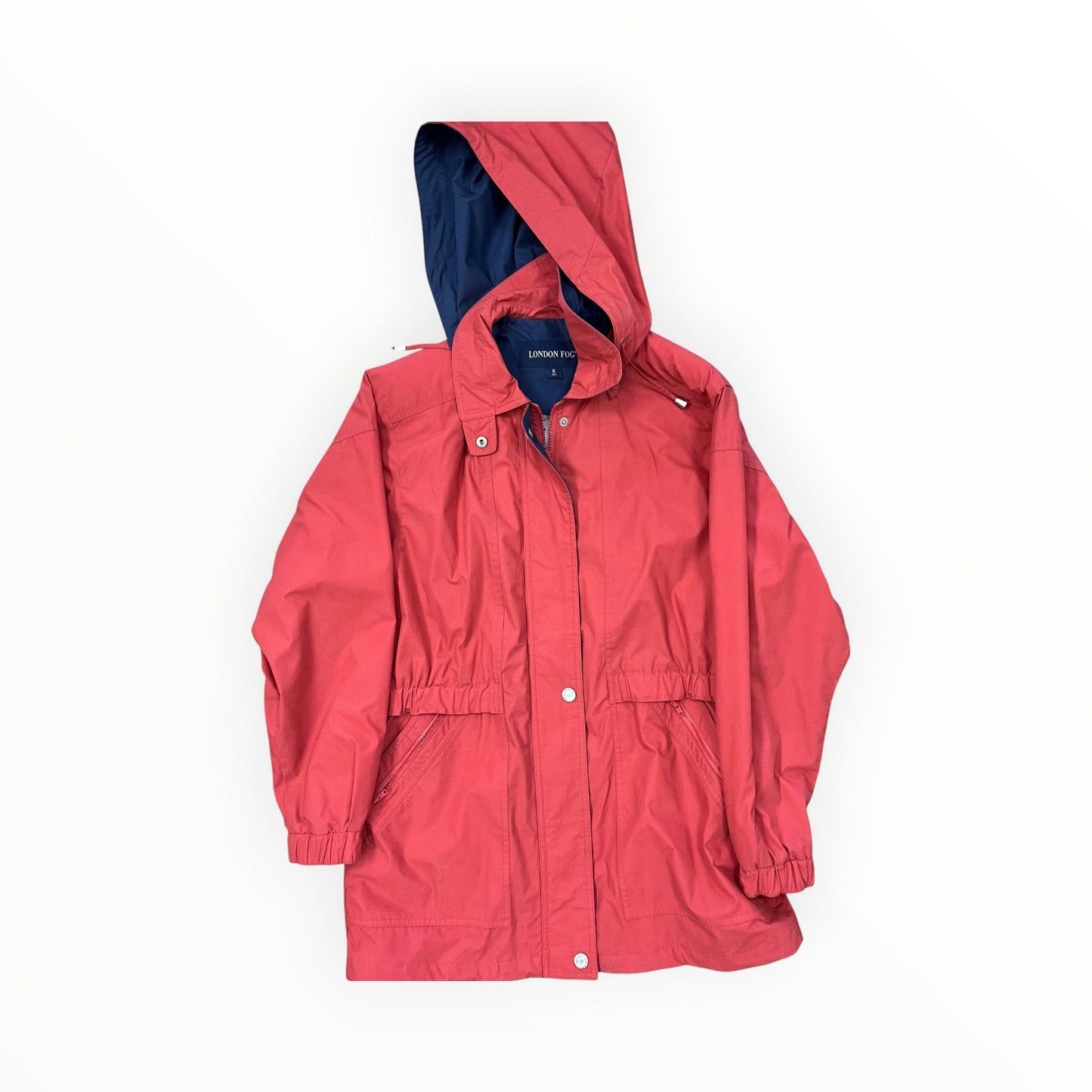Coat Raincoat By London Fog In Red, Size:8