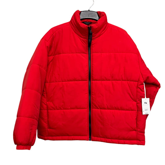 Coat Puffer & Quilted By Free Assembly In Red, Size:Xl