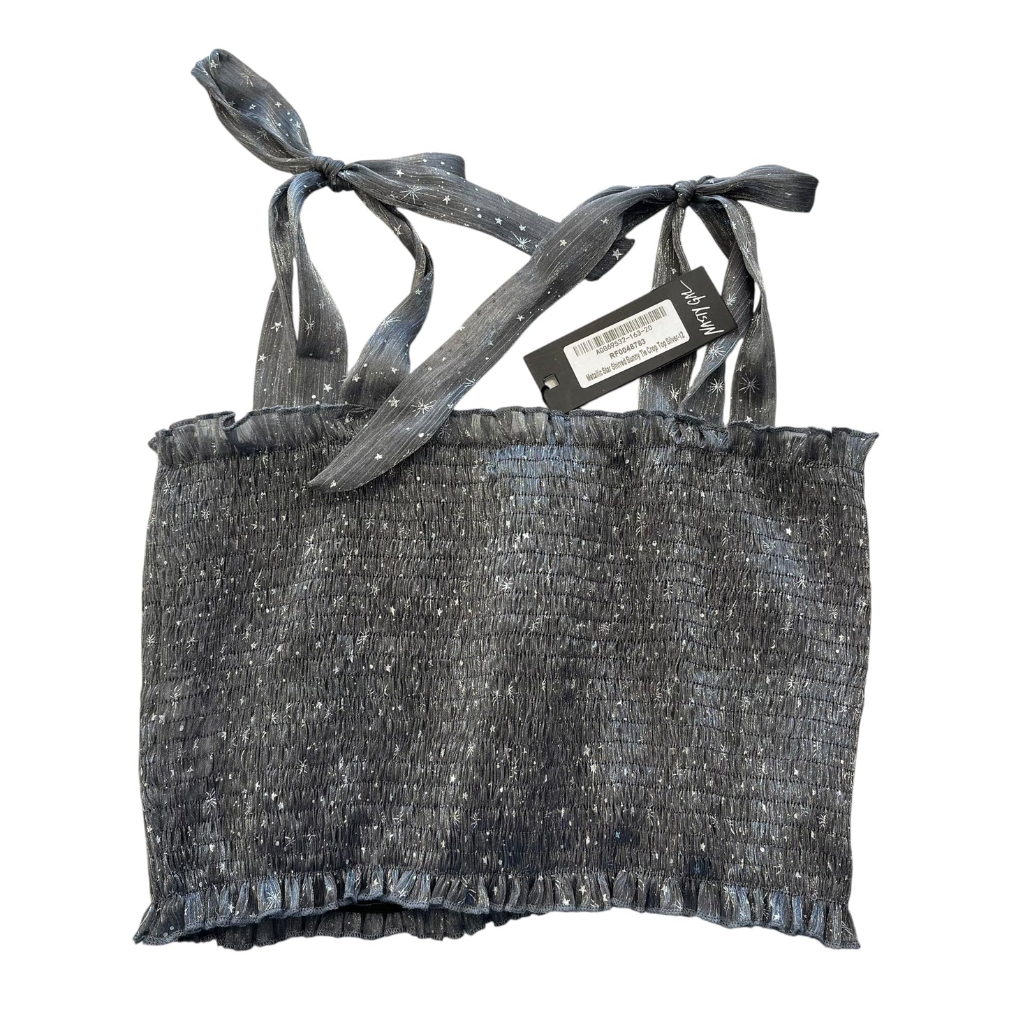 Top Sleeveless By Nasty Gal In Silver, Size:M