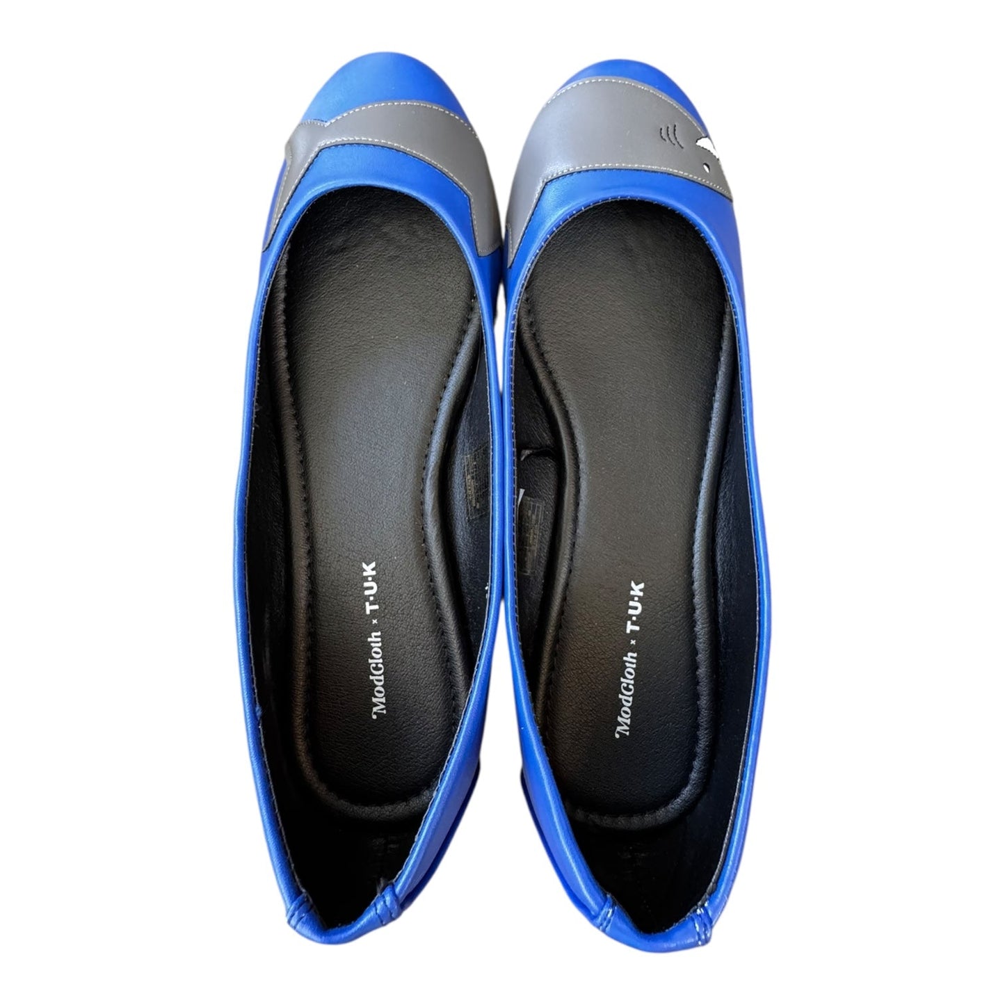 Shoes Flats By Cmc In Blue & Grey, Size:9