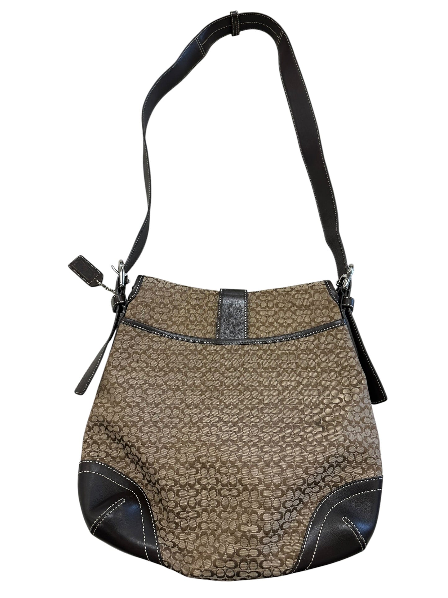 Crossbody Designer By Coach In Black & Brown, Size:Medium