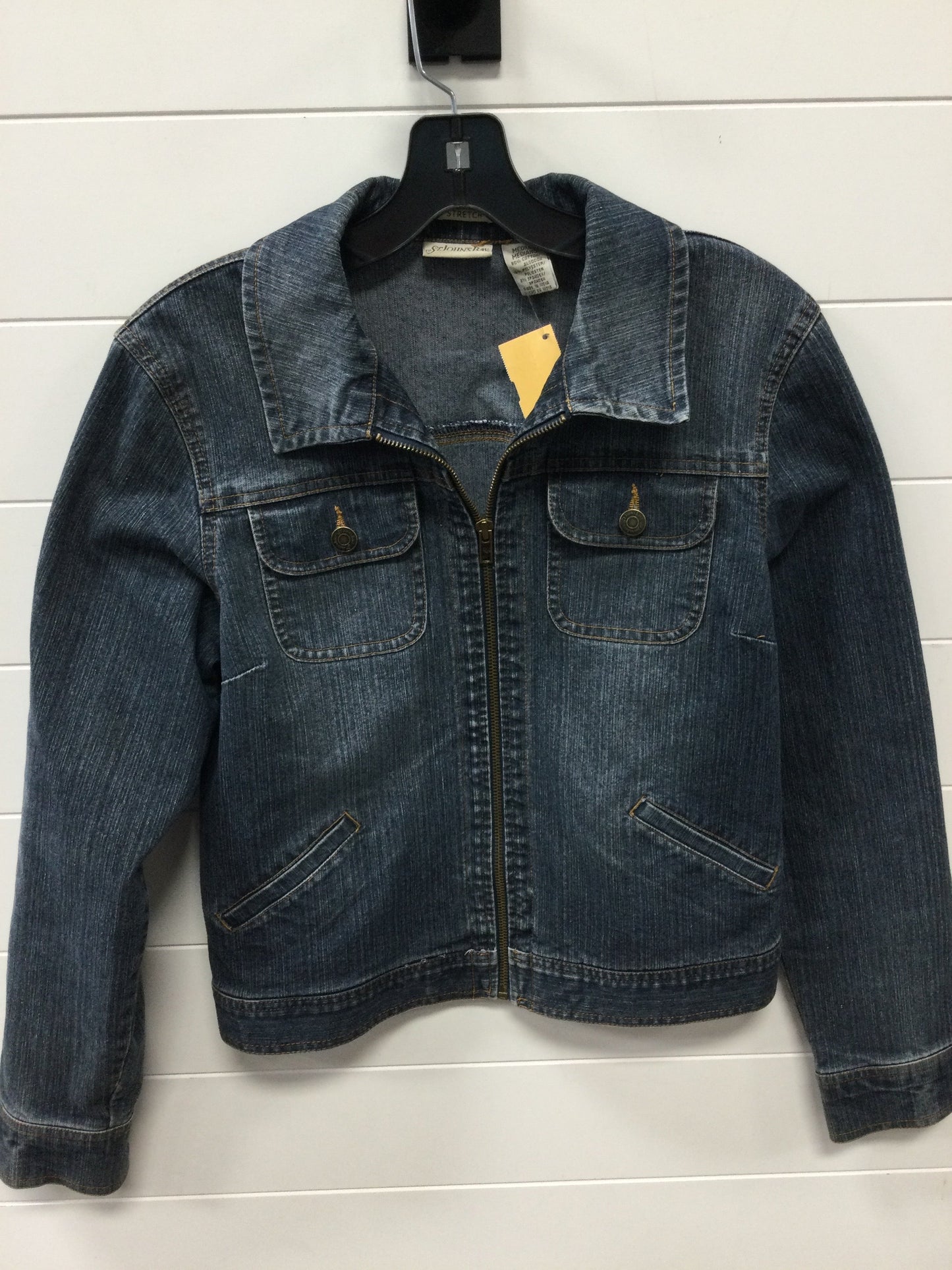 Jacket Denim By St Johns Bay In Blue Denim, Size:M