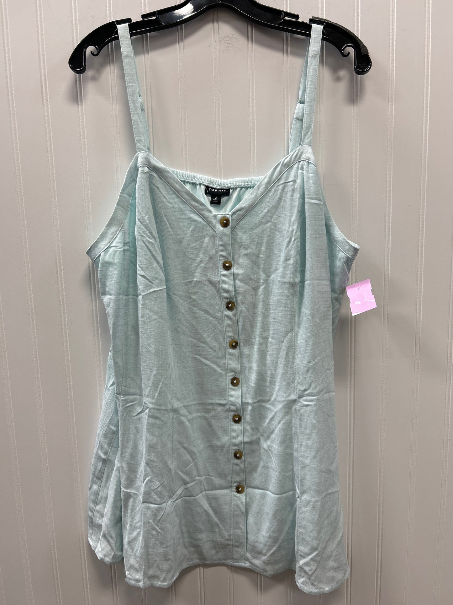 Top Sleeveless By Torrid In Teal, Size:2X