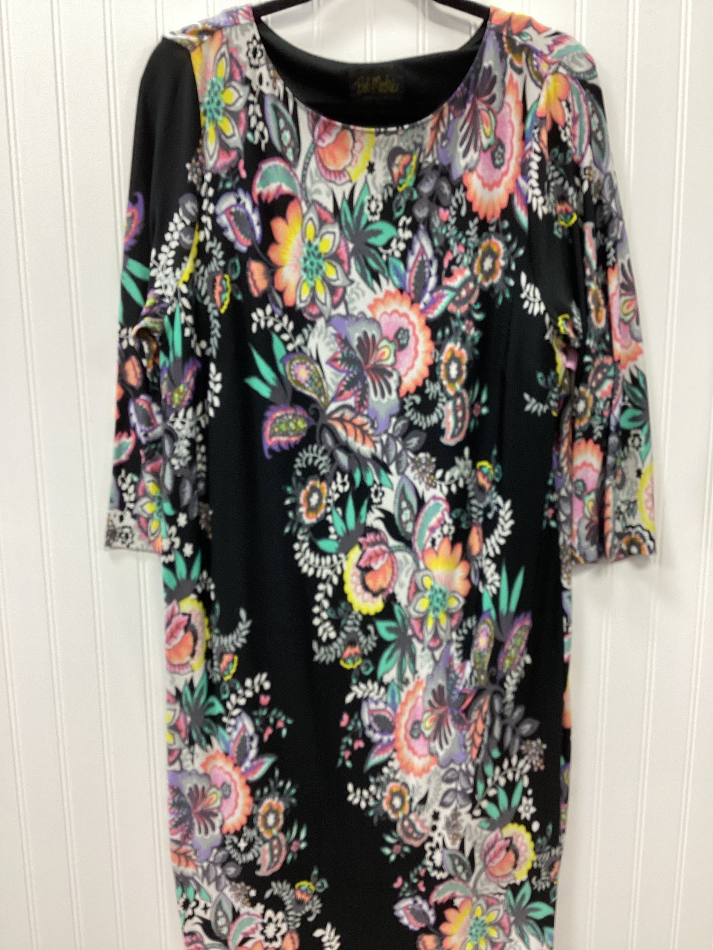 Dress Casual Midi By Bob Mackie Qvc In Multi, Size:L