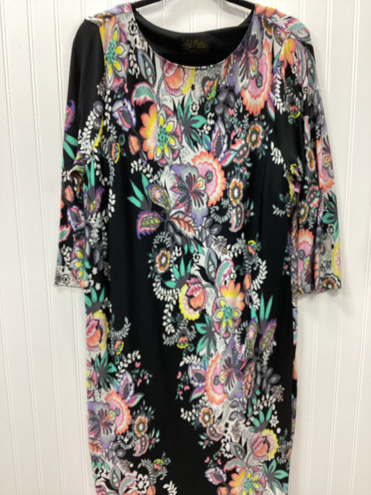Dress Casual Midi By Bob Mackie Qvc In Multi, Size:L
