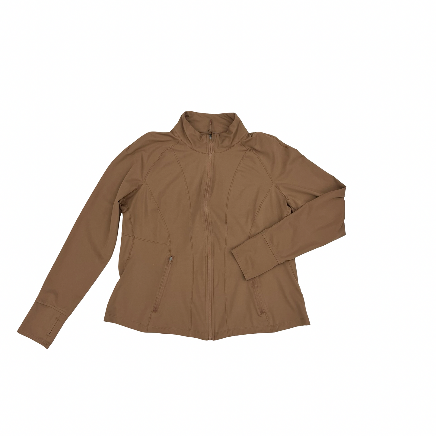 Athletic Jacket By Avia In Tan, Size:Xxl